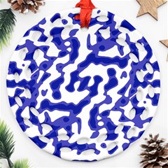 Bright Abstract Camo Pattern Ornament (round Filigree) by dflcprints