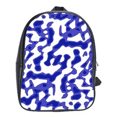 Bright Abstract Camo Pattern School Bag (xl) by dflcprints