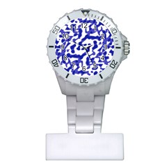 Bright Abstract Camo Pattern Plastic Nurses Watch by dflcprints