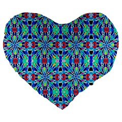 ARTWORK BY PATRICK-COLORFUL-26 Large 19  Premium Flano Heart Shape Cushions