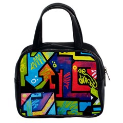 Urban Graffiti Movie Theme Productor Colorful Abstract Arrows Classic Handbags (2 Sides) by genx