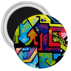 Urban Graffiti Movie Theme Productor Colorful Abstract Arrows 3  Magnets by genx