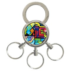 Urban Graffiti Movie Theme Productor Colorful Abstract Arrows 3-ring Key Chains by genx