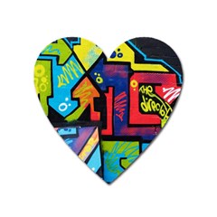 Urban Graffiti Movie Theme Productor Colorful Abstract Arrows Heart Magnet by genx