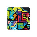 Urban Graffiti Movie Theme Productor Colorful Abstract arrows Square Magnet Front