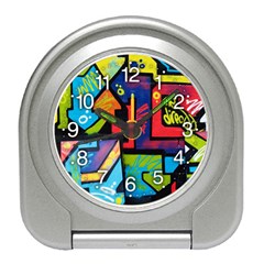 Urban Graffiti Movie Theme Productor Colorful Abstract Arrows Travel Alarm Clocks by genx