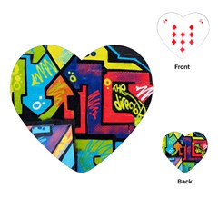 Urban Graffiti Movie Theme Productor Colorful Abstract Arrows Playing Cards (heart) 