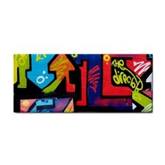 Urban Graffiti Movie Theme Productor Colorful Abstract Arrows Hand Towel by genx