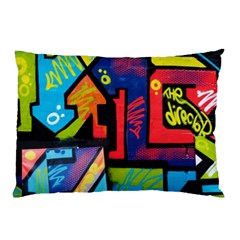 Urban Graffiti Movie Theme Productor Colorful Abstract Arrows Pillow Case by genx