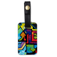 Urban Graffiti Movie Theme Productor Colorful Abstract Arrows Luggage Tags (one Side)  by genx