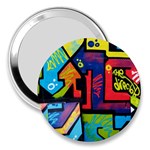 Urban Graffiti Movie Theme Productor Colorful Abstract arrows 3  Handbag Mirrors Front