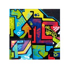 Urban Graffiti Movie Theme Productor Colorful Abstract Arrows Small Satin Scarf (square) by genx