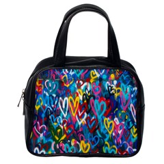 Graffiti Hearts Street Art Spray Paint Rad Classic Handbags (one Side) by genx