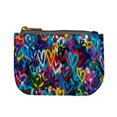 Graffiti Hearts Street Art Spray Paint Rad Mini Coin Purses by genx