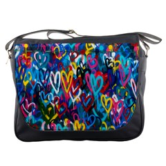 Graffiti Hearts Street Art Spray Paint Rad Messenger Bags by genx