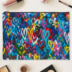 Graffiti Hearts Street Art Spray Paint Rad Cosmetic Bag (xxxl)  by genx