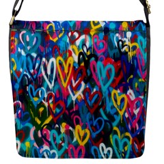 Graffiti Hearts Street Art Spray Paint Rad Flap Messenger Bag (s) by genx