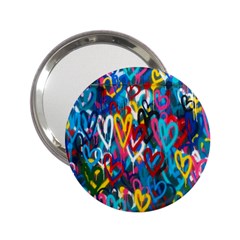 Graffiti Hearts Street Art Spray Paint Rad 2 25  Handbag Mirrors by genx