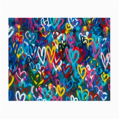 Graffiti Hearts Street Art Spray Paint Rad Small Glasses Cloth (2-side) by genx