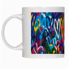 Graffiti Hearts Street Art Spray Paint Rad White Mugs by genx