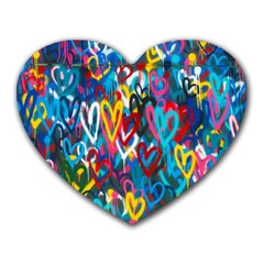 Graffiti Hearts Street Art Spray Paint Rad Heart Mousepads by genx