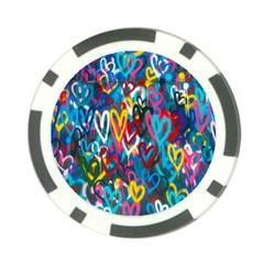 Graffiti Hearts Street Art Spray Paint Rad Poker Chip Card Guard by genx