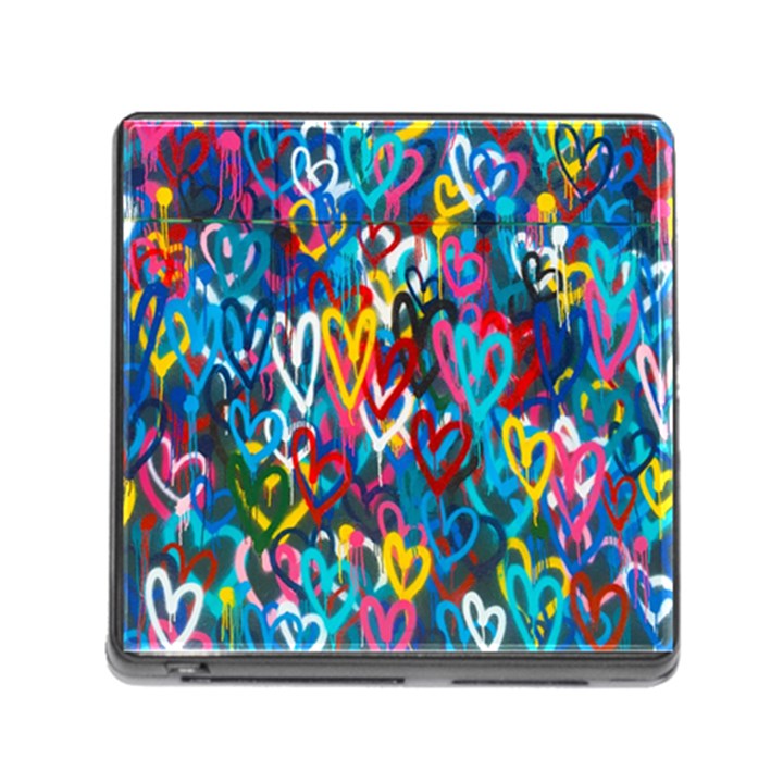 Graffiti Hearts Street Art Spray Paint Rad Memory Card Reader (Square)