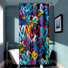 Graffiti Hearts Street Art Spray Paint Rad Shower Curtain 36  X 72  (stall)  by genx