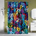 Graffiti Hearts Street Art Spray Paint Rad Shower Curtain 48  x 72  (Small)  Curtain(48  X 72 ) - 42.18 x64.8  Curtain(48  X 72 )