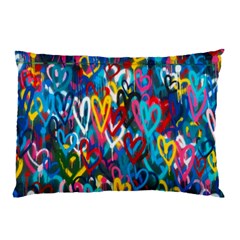 Graffiti Hearts Street Art Spray Paint Rad Pillow Case (two Sides) by genx