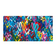 Graffiti Hearts Street Art Spray Paint Rad Satin Wrap by genx