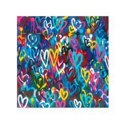 Graffiti Hearts Street Art Spray Paint Rad Small Satin Scarf (square)  by genx