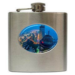 City Dubai Photograph From The Top Of Skyscrapers United Arab Emirates Hip Flask (6 Oz) by Sapixe