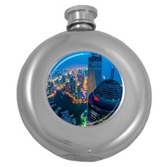 City Dubai Photograph From The Top Of Skyscrapers United Arab Emirates Round Hip Flask (5 Oz) by Sapixe