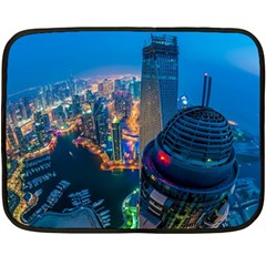 City Dubai Photograph From The Top Of Skyscrapers United Arab Emirates Double Sided Fleece Blanket (mini)  by Sapixe