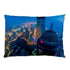 City Dubai Photograph From The Top Of Skyscrapers United Arab Emirates Pillow Case (two Sides) by Sapixe