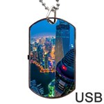 City Dubai Photograph From The Top Of Skyscrapers United Arab Emirates Dog Tag USB Flash (Two Sides) Front