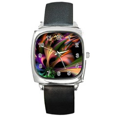 Color Burst Abstract Square Metal Watch by Sapixe