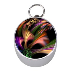 Color Burst Abstract Mini Silver Compasses by Sapixe