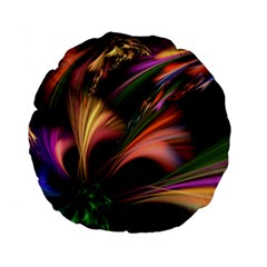 Color Burst Abstract Standard 15  Premium Flano Round Cushions by Sapixe