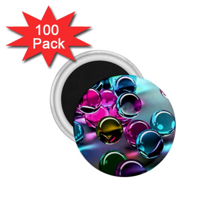 Colorful Balls Of Glass 3d 1.75  Magnets (100 pack) 