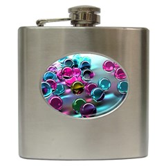 Colorful Balls Of Glass 3d Hip Flask (6 Oz) by Sapixe