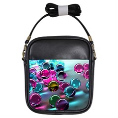 Colorful Balls Of Glass 3d Girls Sling Bags by Sapixe