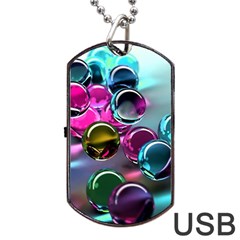 Colorful Balls Of Glass 3d Dog Tag Usb Flash (one Side) by Sapixe