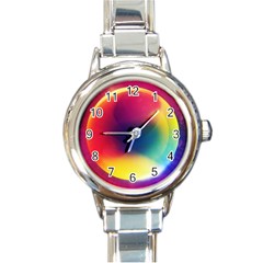 Colorful Glowing Round Italian Charm Watch