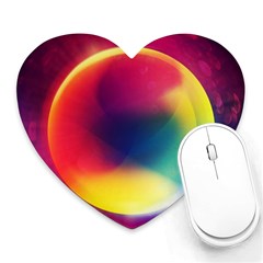 Colorful Glowing Heart Mousepads