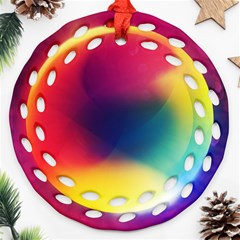 Colorful Glowing Round Filigree Ornament (Two Sides)