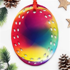 Colorful Glowing Oval Filigree Ornament (Two Sides)