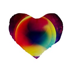 Colorful Glowing Standard 16  Premium Heart Shape Cushions