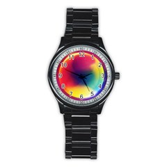 Colorful Glowing Stainless Steel Round Watch